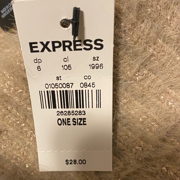 Express Tan Fuzzy Knit Hat - Picture 3 of 4